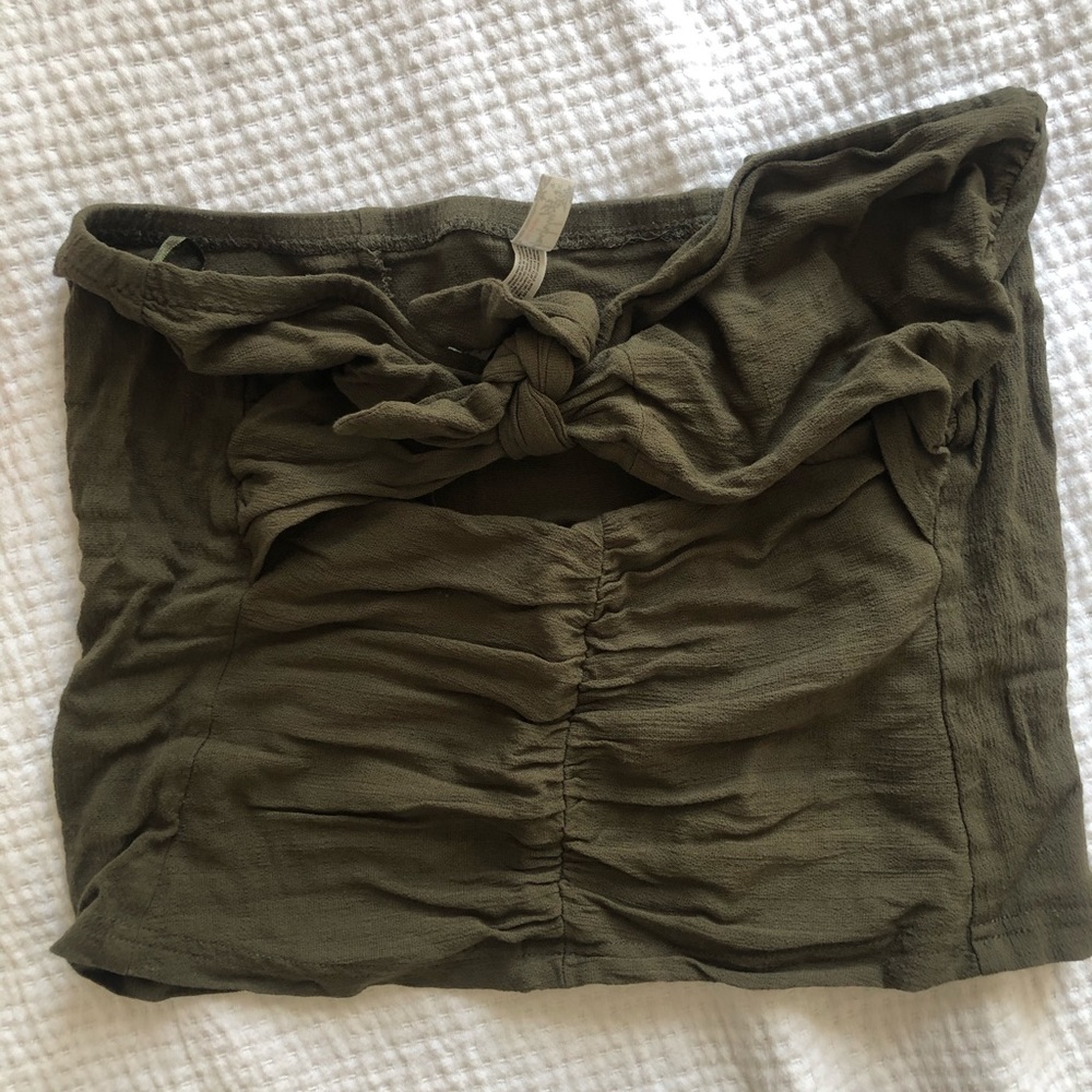 Free people sage green tied tube top